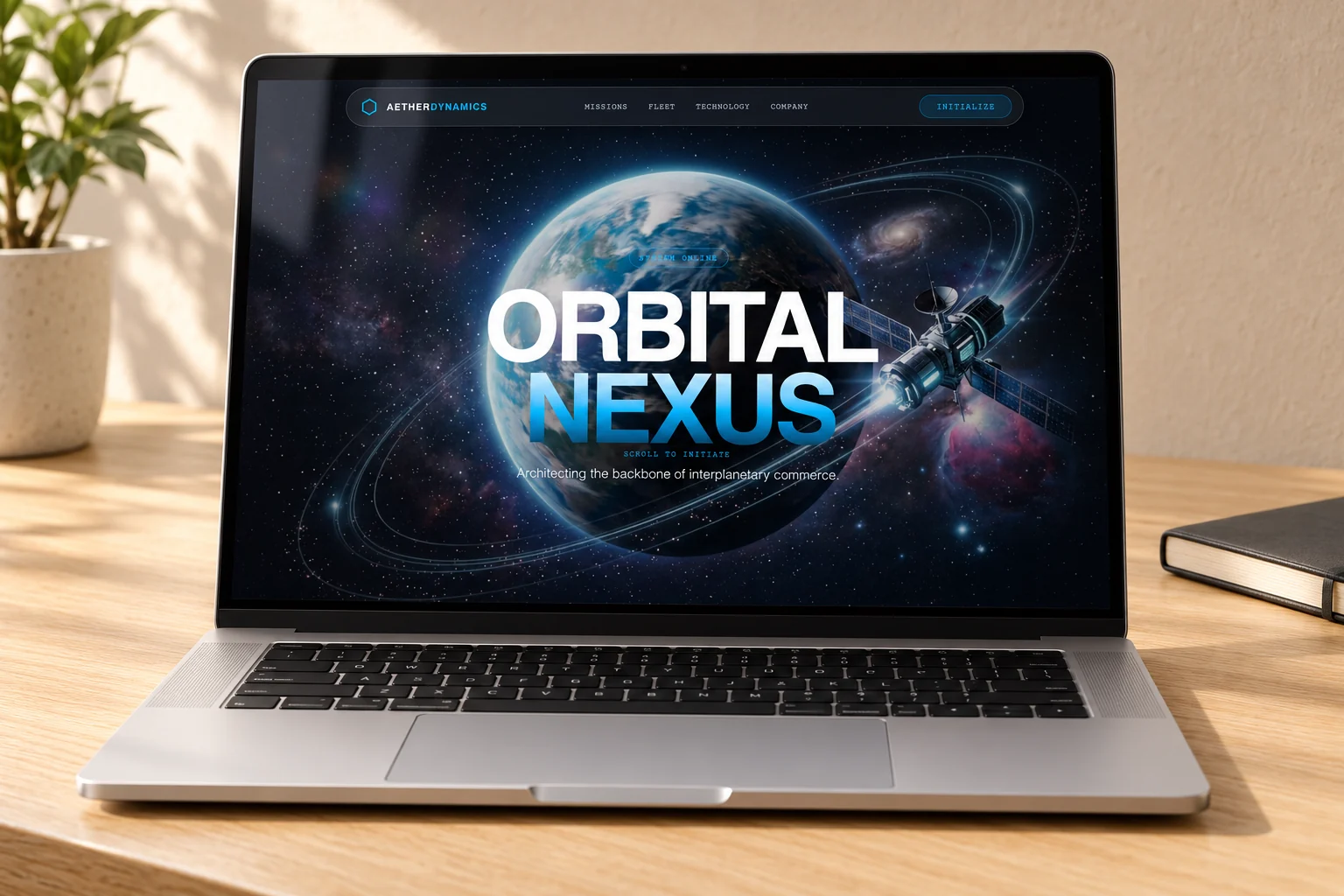 Orbital Nexus opening on a laptop.