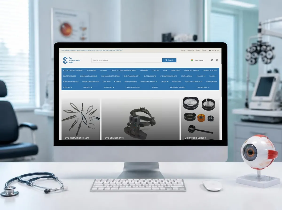 Eye Instruments India website mockup