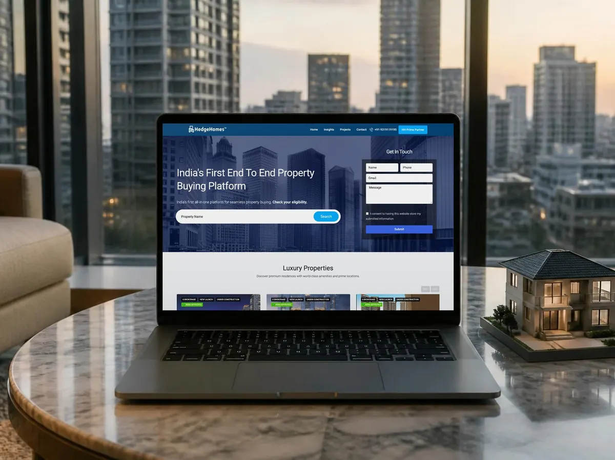 Hedge Homes website mockup