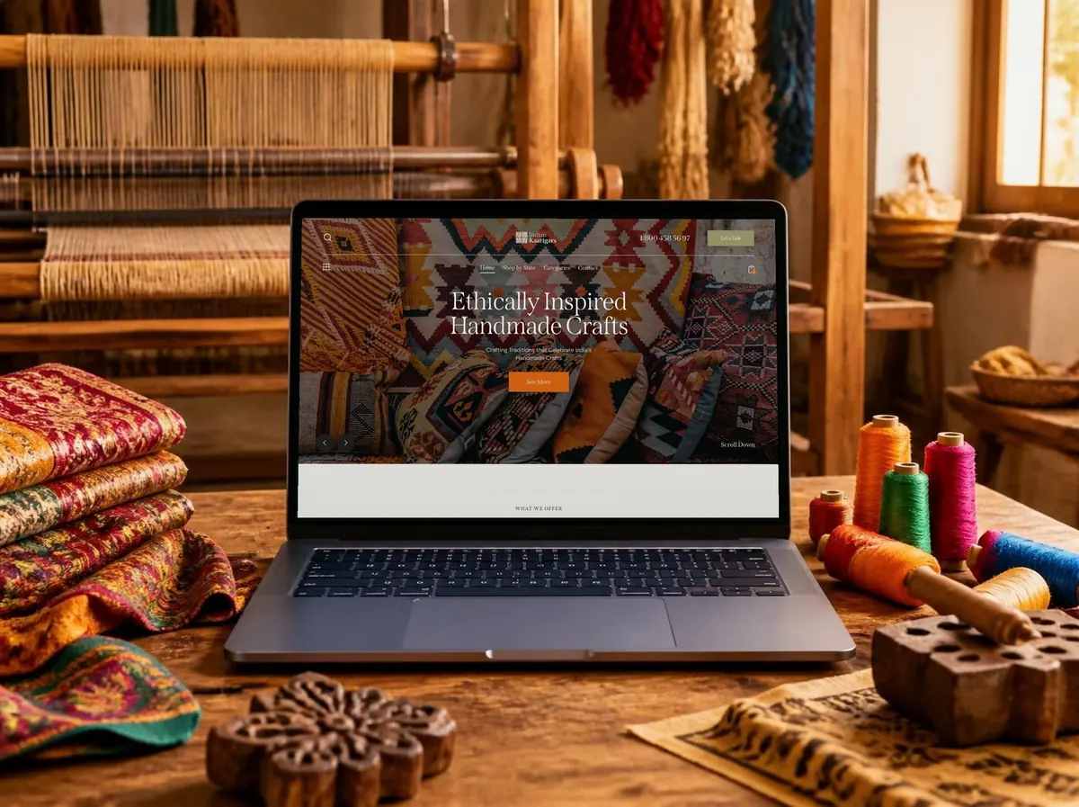 IndianKaarigars (via Virusha Technologies) website mockup
