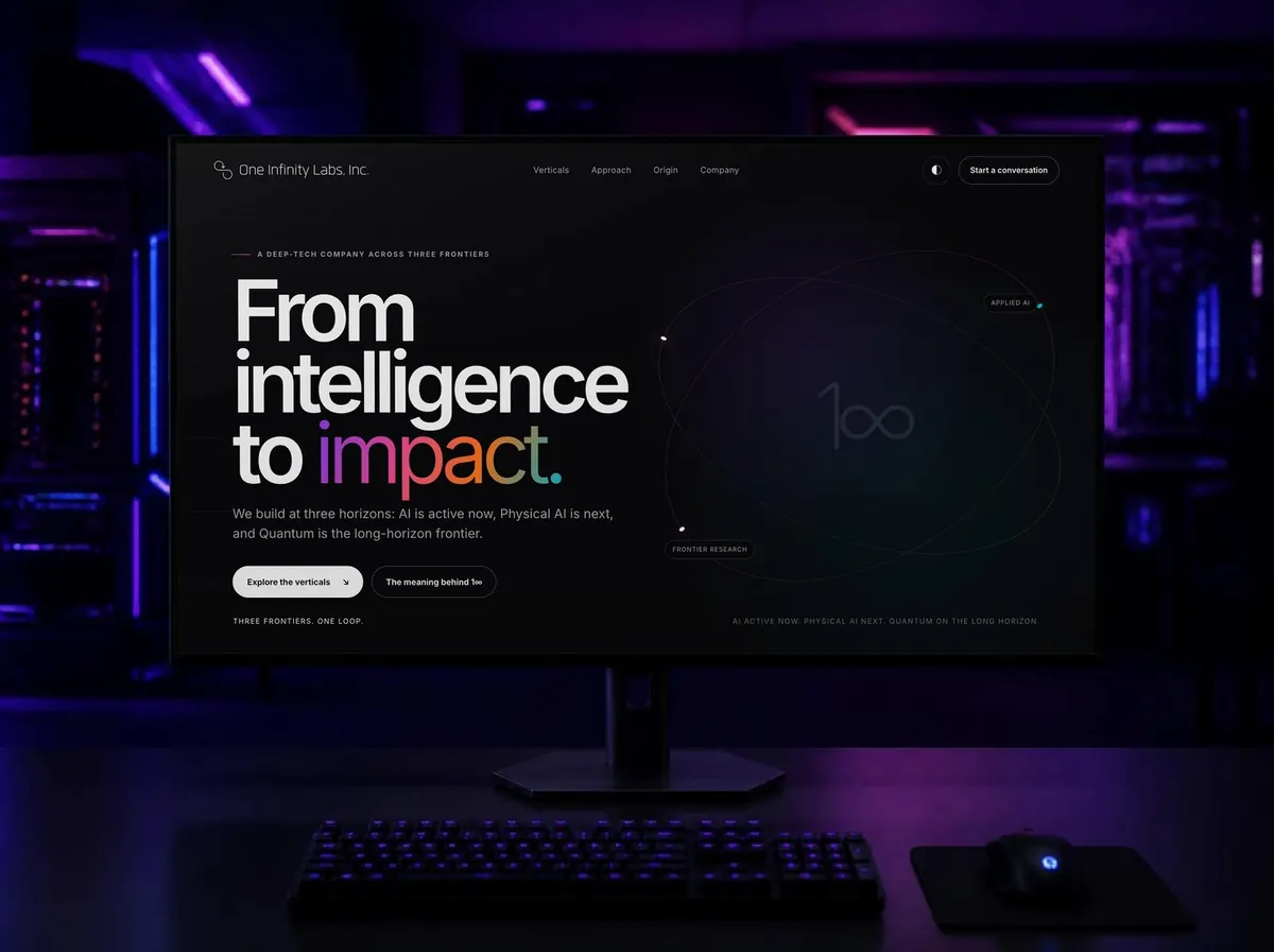 One Infinity Labs website mockup