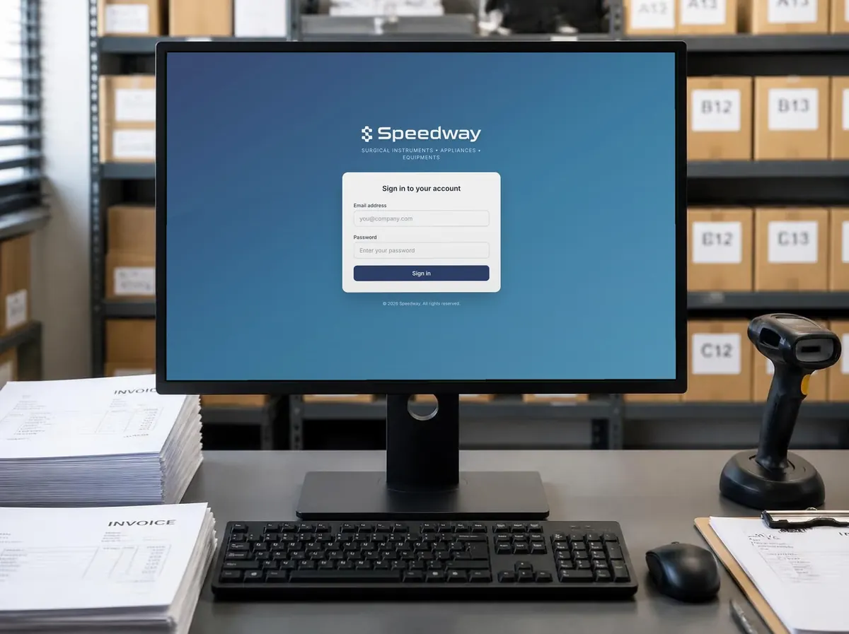 Speedway ERP website mockup
