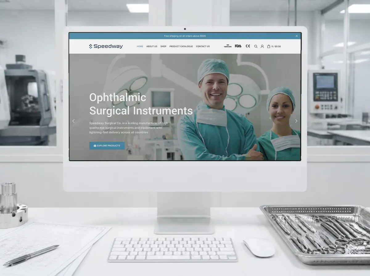 Speedway Surgicals website mockup