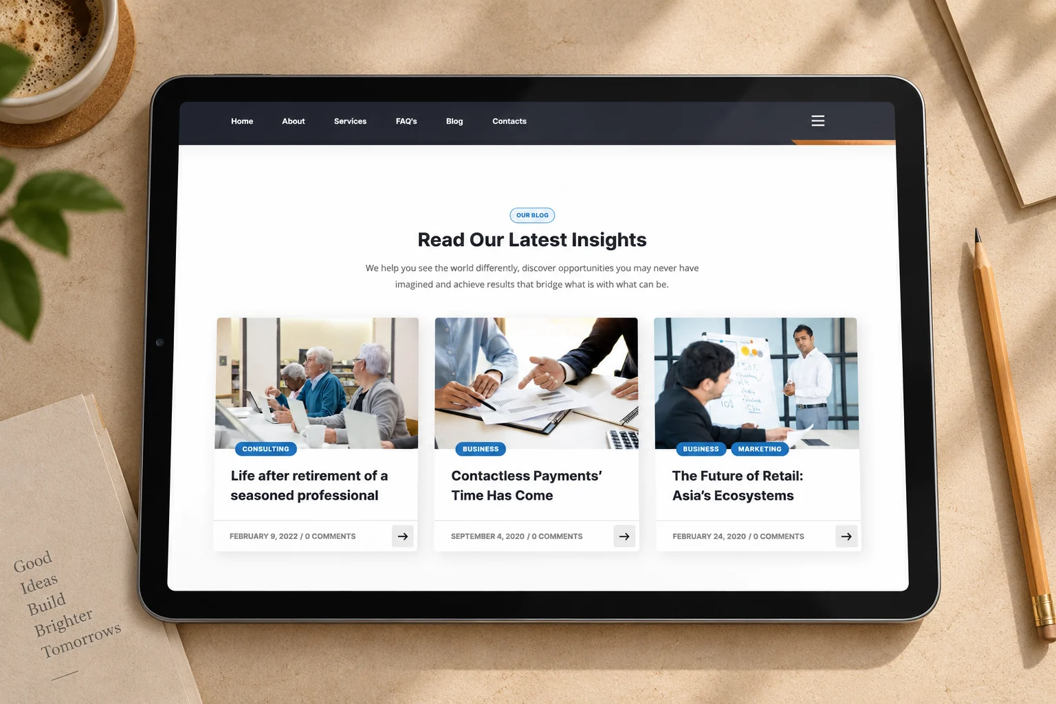 STAYRIGHT articles and supporting content on a tablet.